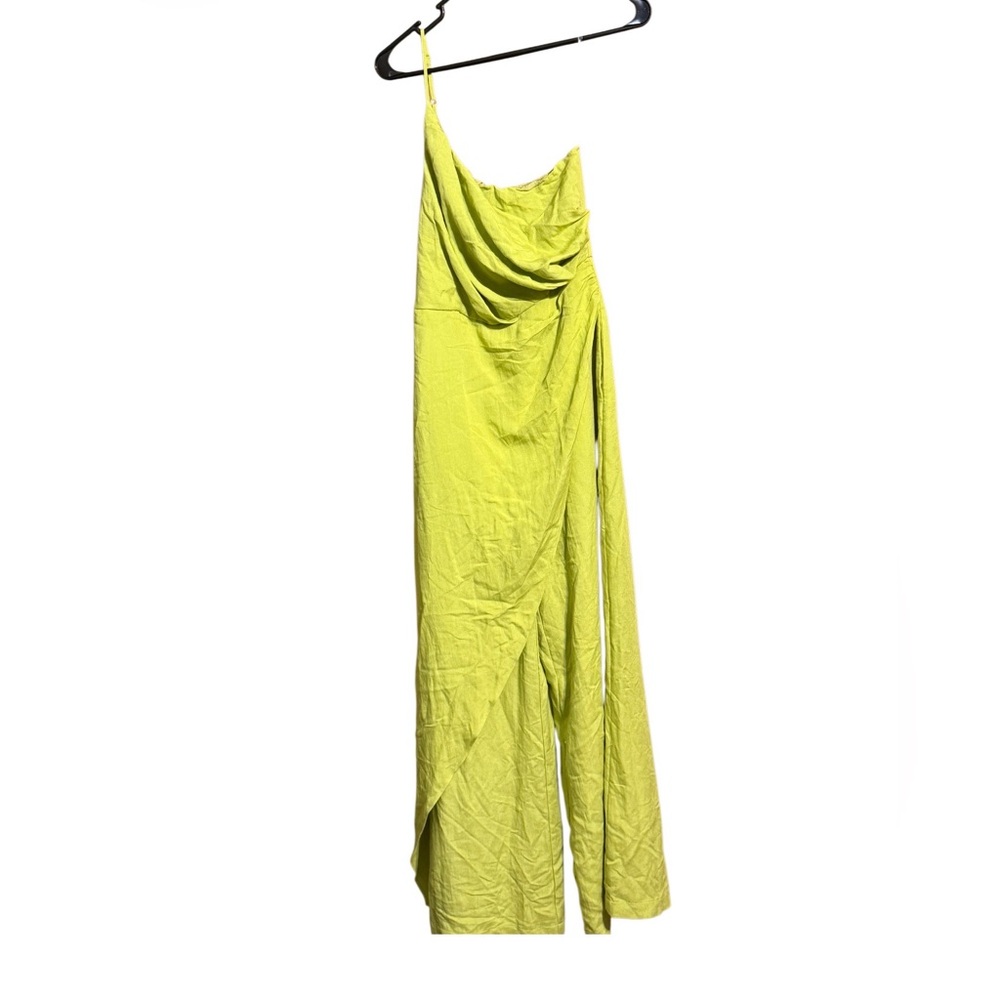 HYFVE Lime Green One-Shoulder Draped Jumpsuit - Picture 2 of 5